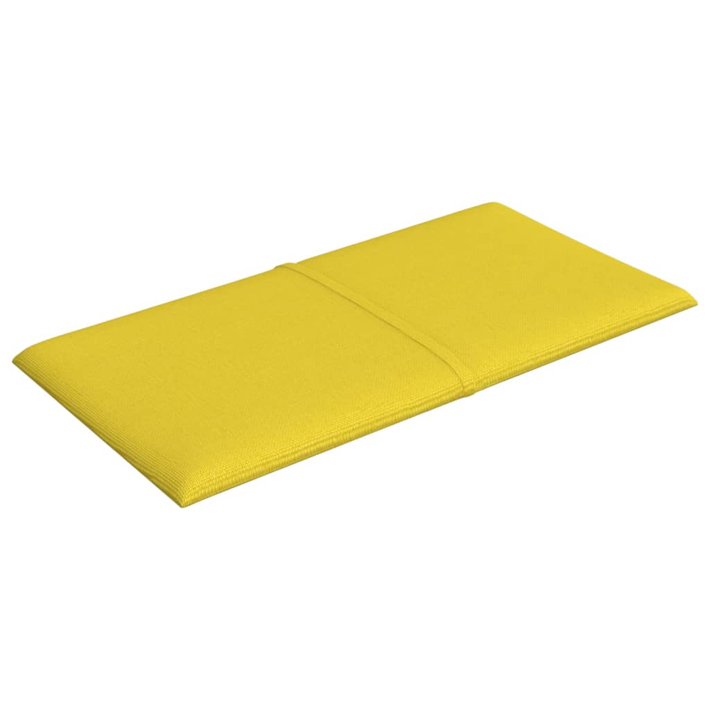 vidaXL Painel de parede 12 pcs 30x15 cm tecido 0,54 m² amarelo-claro