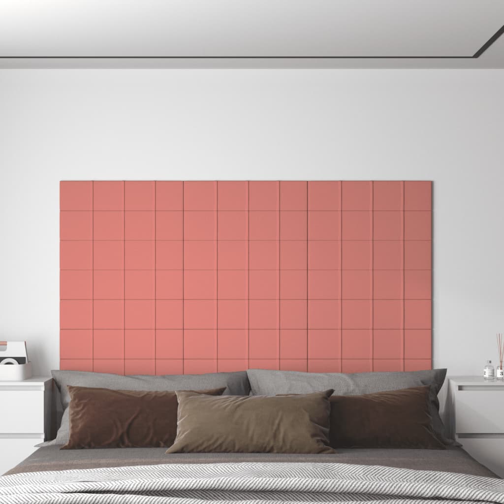 vidaXL Painel de parede 12 pcs 60x30 cm veludo 2,16 m² rosa