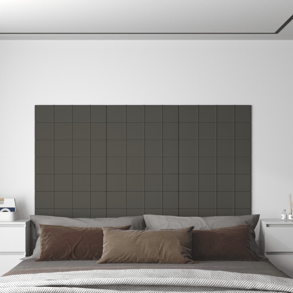 vidaXL Painel de parede 12 pcs 60x15cm veludo 1,08 m² cinza-escuro