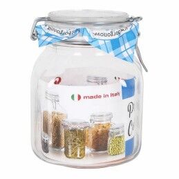 Borgonovo|Frasco de Vidro Borgonovo 33211 Hermético Transparente 1,7 L 12 x 12 x 17 cm (6 Unidades)