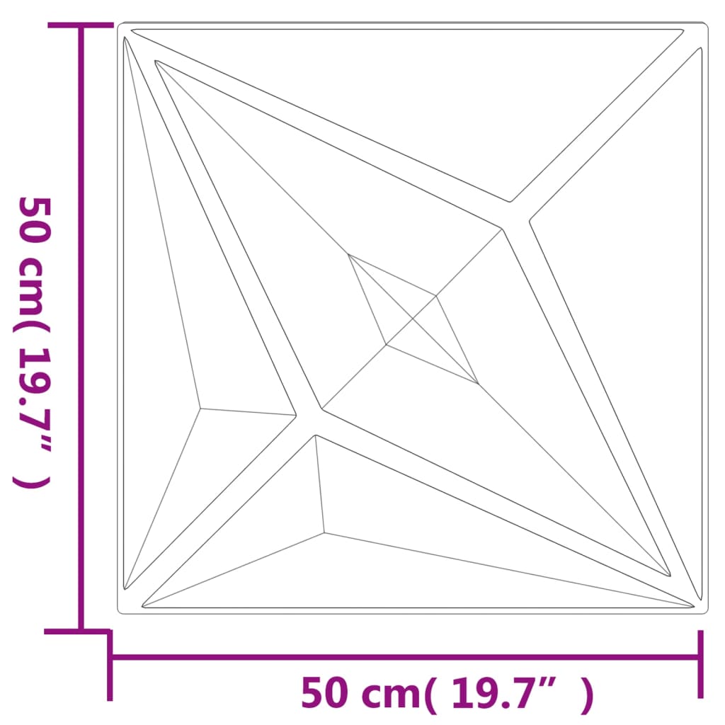 vidaXL Painéis de parede 24 pcs 50x50 cm 6m² EPS estrela branco