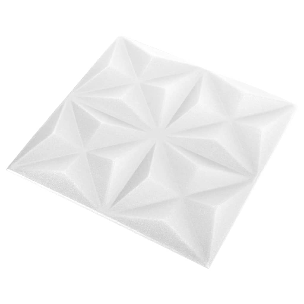 vidaXL Painéis de parede 3D 48 pcs 50x50 cm 12 m² origami branco