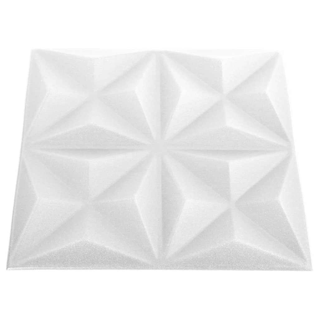 vidaXL Painéis de parede 3D 48 pcs 50x50 cm 12 m² origami branco