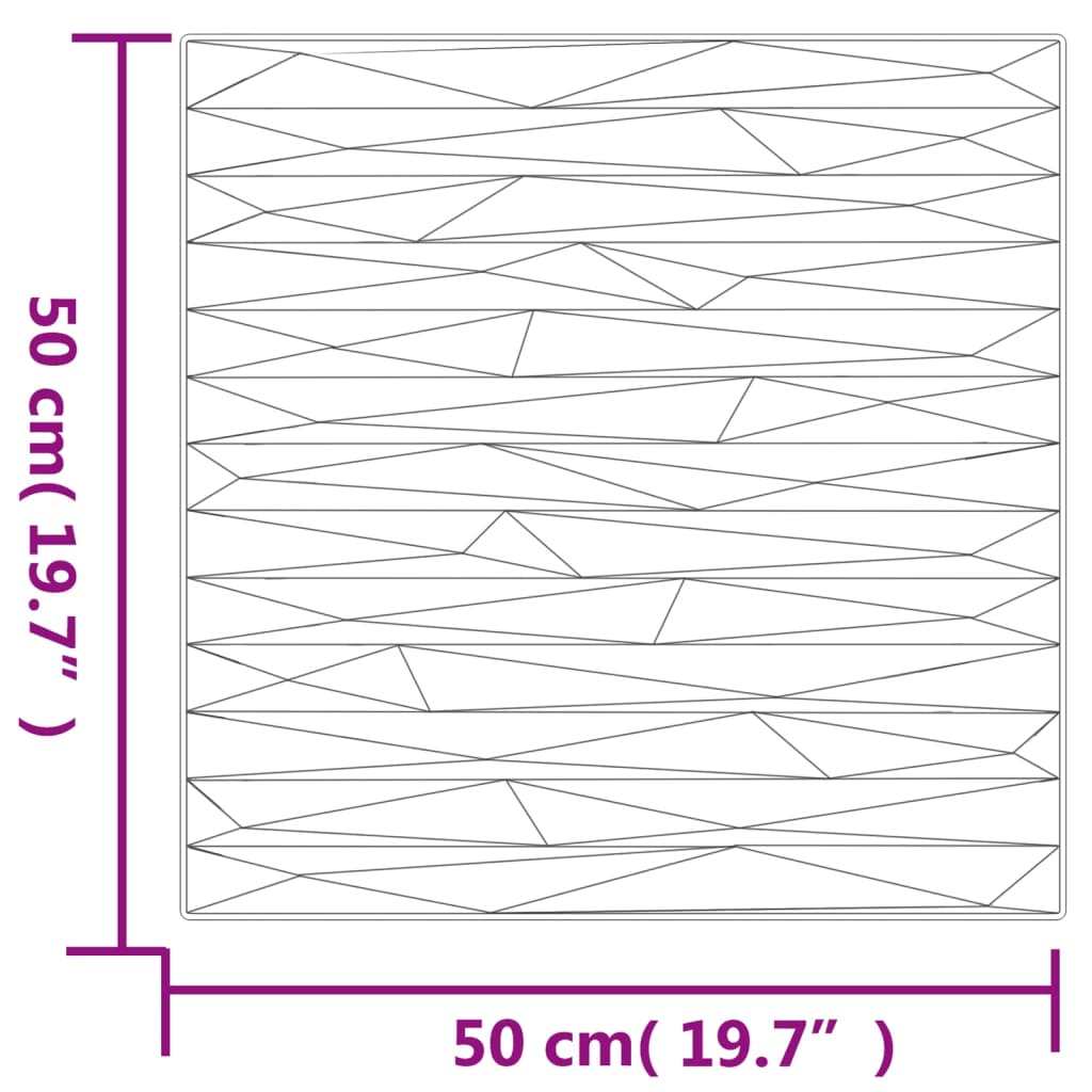 vidaXL Painéis de parede 48 pcs 50x50 cm 12m² XPS pedra branco