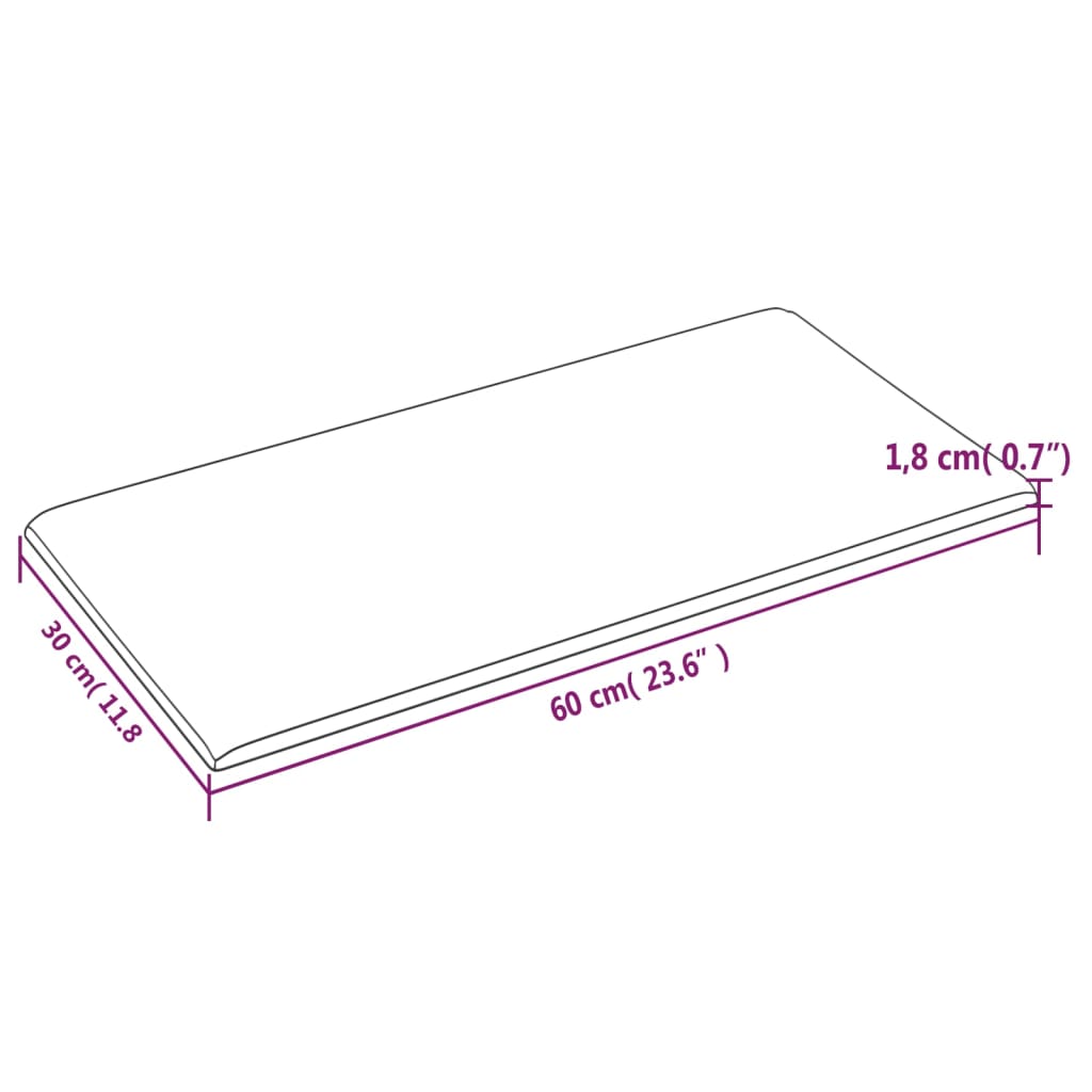 vidaXL Painel de parede 12 pcs 60x30 cm tecido 2,16 m² roxo