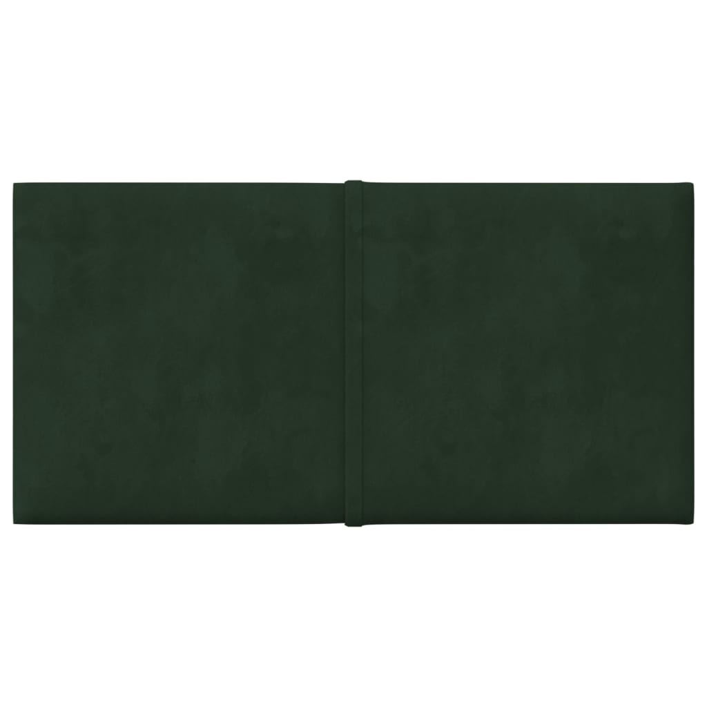 vidaXL Painel de parede 12 pcs 30x15 cm veludo 0,54 m² verde-escuro