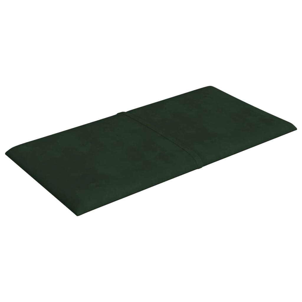 vidaXL Painel de parede 12 pcs 30x15 cm veludo 0,54 m² verde-escuro