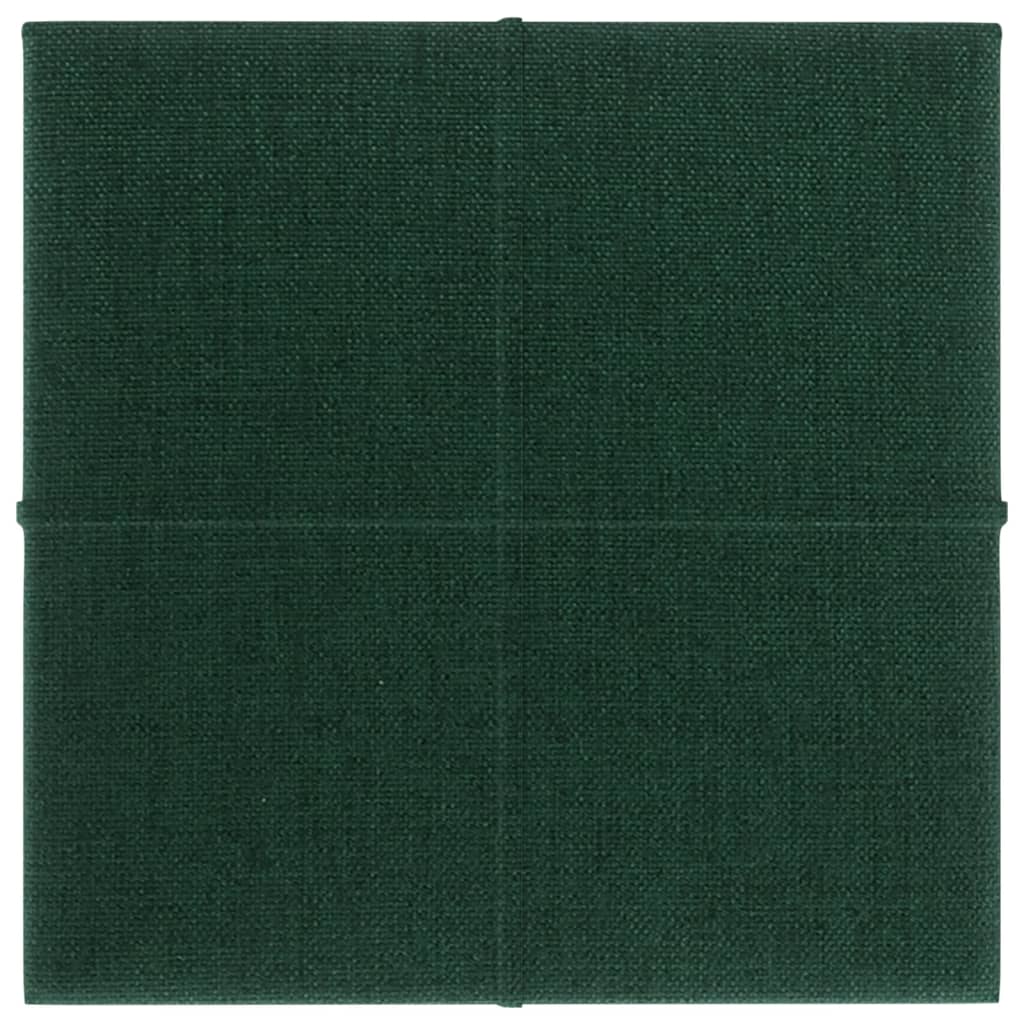 vidaXL Painel de parede 12 pcs 30x30cm tecido 1,08 m² cor verde-escuro