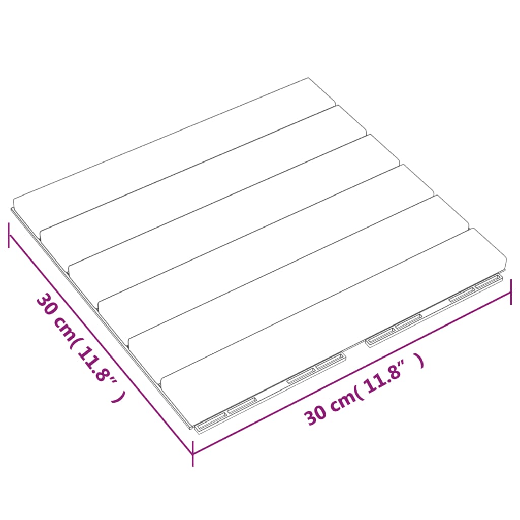 vidaXL Ladrilhos de terraço 20 pcs 30x30cm teca maciça padrão vertical