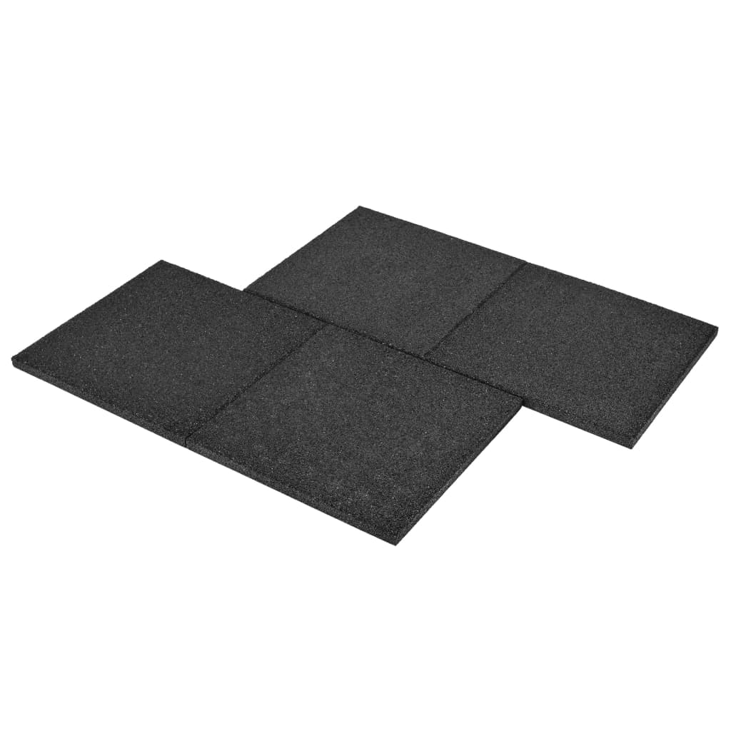 vidaXL Ladrilhos proteção contra quedas 18 pcs borracha 50x50x3cm preto