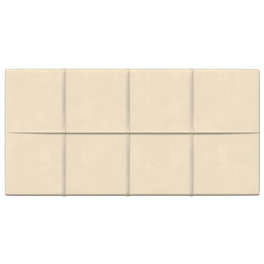 vidaXL Painel de parede 12 pcs 60x30 cm veludo 2,16 m² creme