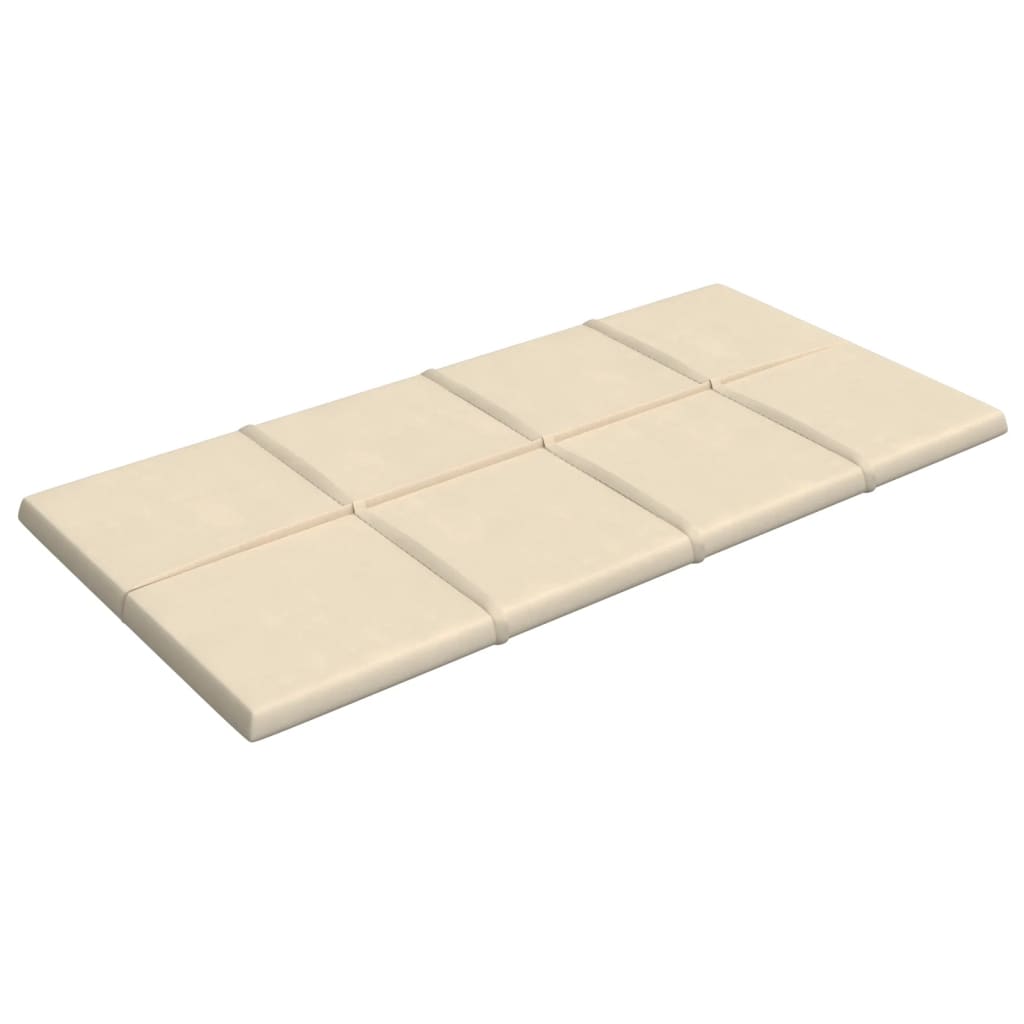 vidaXL Painel de parede 12 pcs 60x30 cm veludo 2,16 m² creme