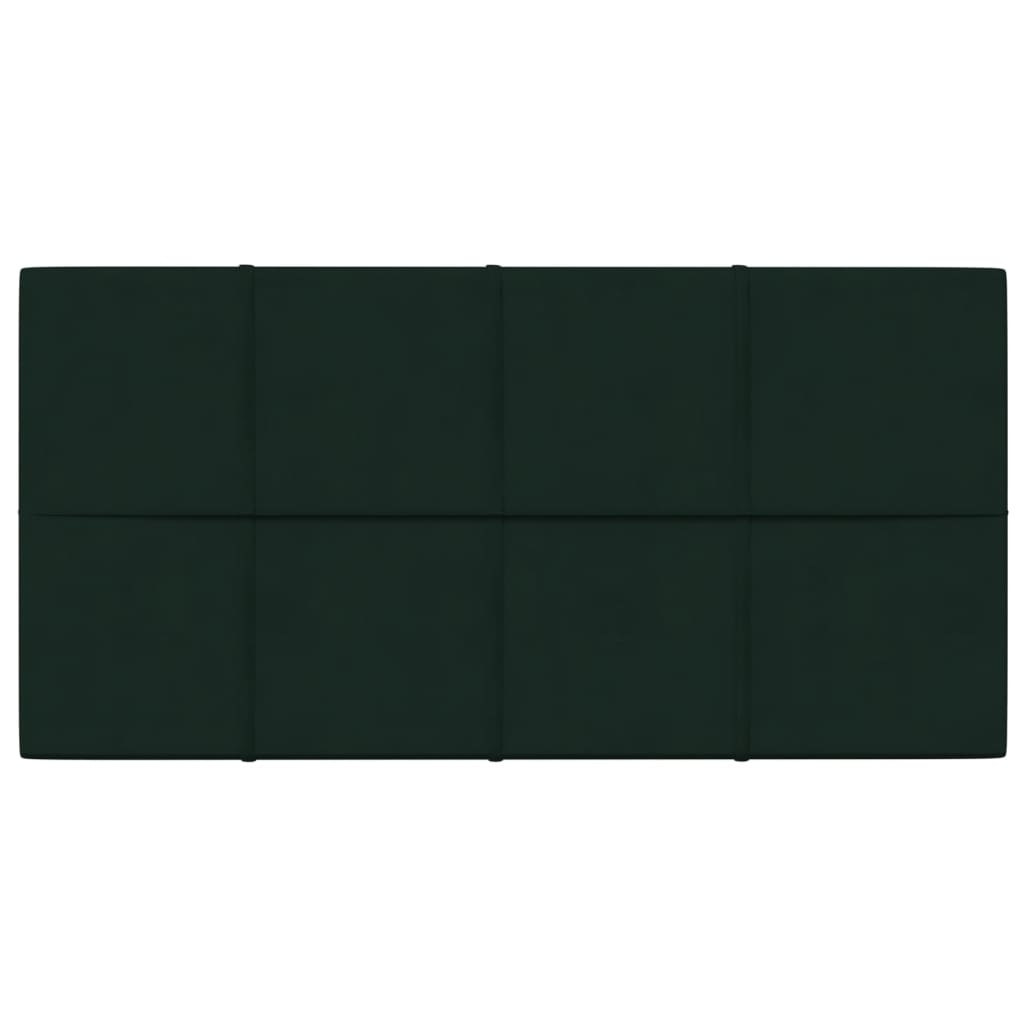 vidaXL Painel de parede 12 pcs 60x30 cm veludo 2,16 m² verde-escuro