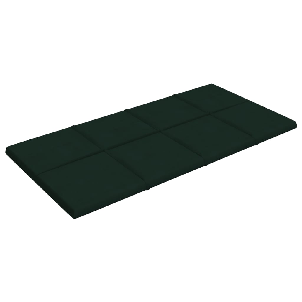 vidaXL Painel de parede 12 pcs 60x30 cm veludo 2,16 m² verde-escuro