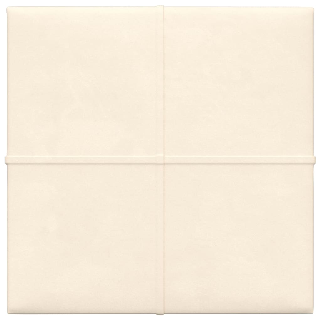 vidaXL Painel de parede 12 pcs 30x30 cm veludo 1,08 m² cor creme