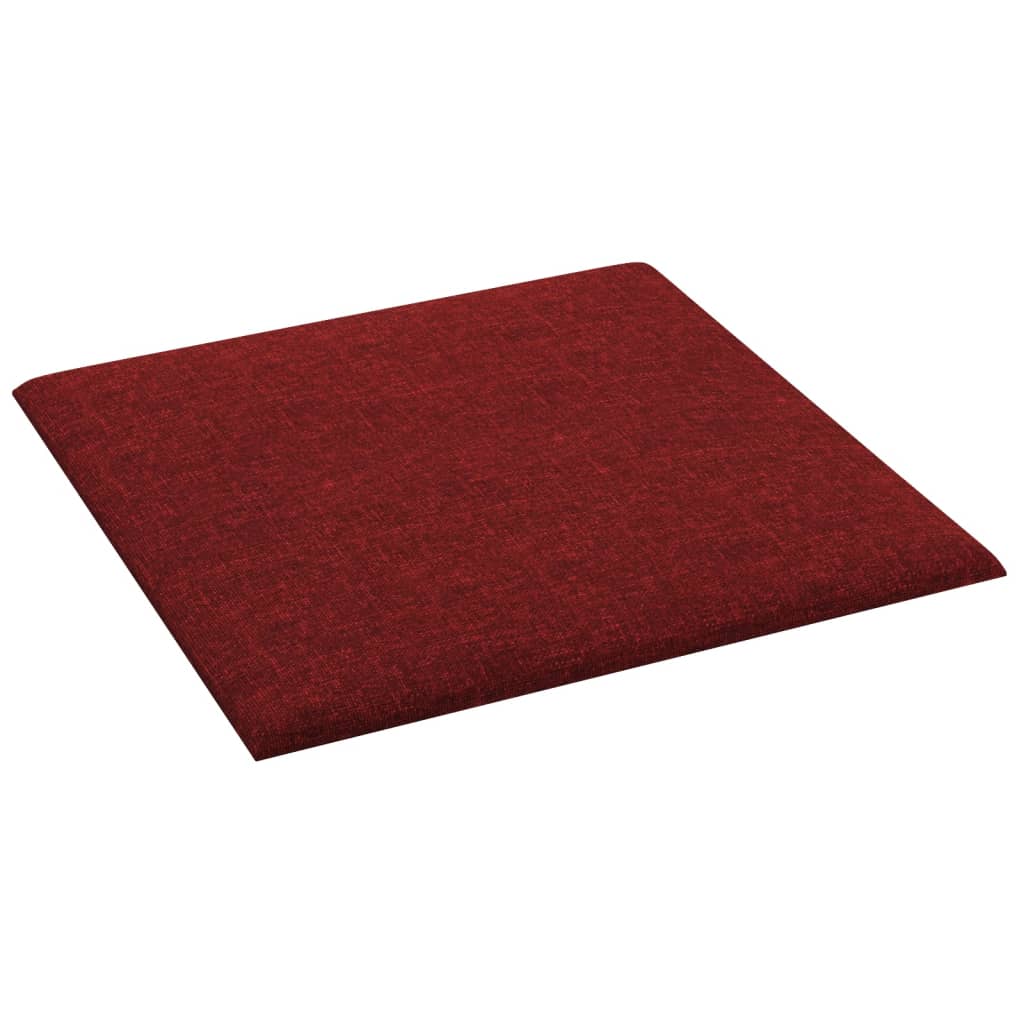 vidaXL Painel parede 12 pcs 30x30 cm tecido 1,08 m² cor vermelho tinto