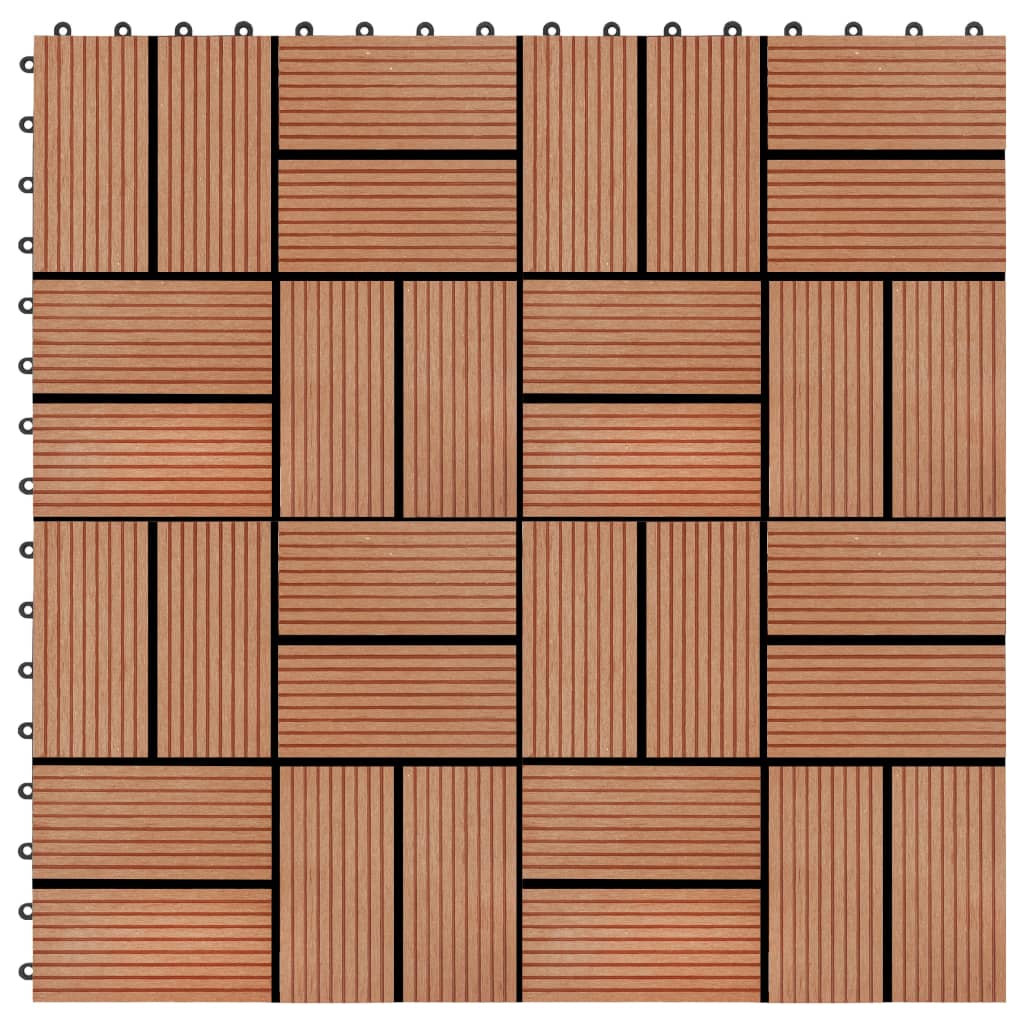 vidaXL Ladrilhos de pavimento 22 pcs WPC 2m² 30x30 cm cor teca