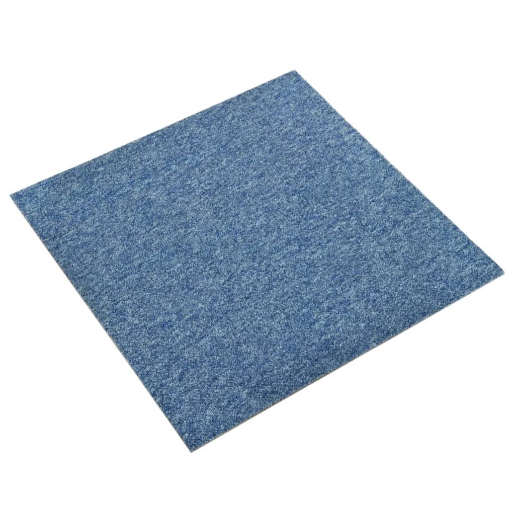 vidaXL Ladrilhos carpete para pisos 20 pcs 5 m² 50x50 cm azul