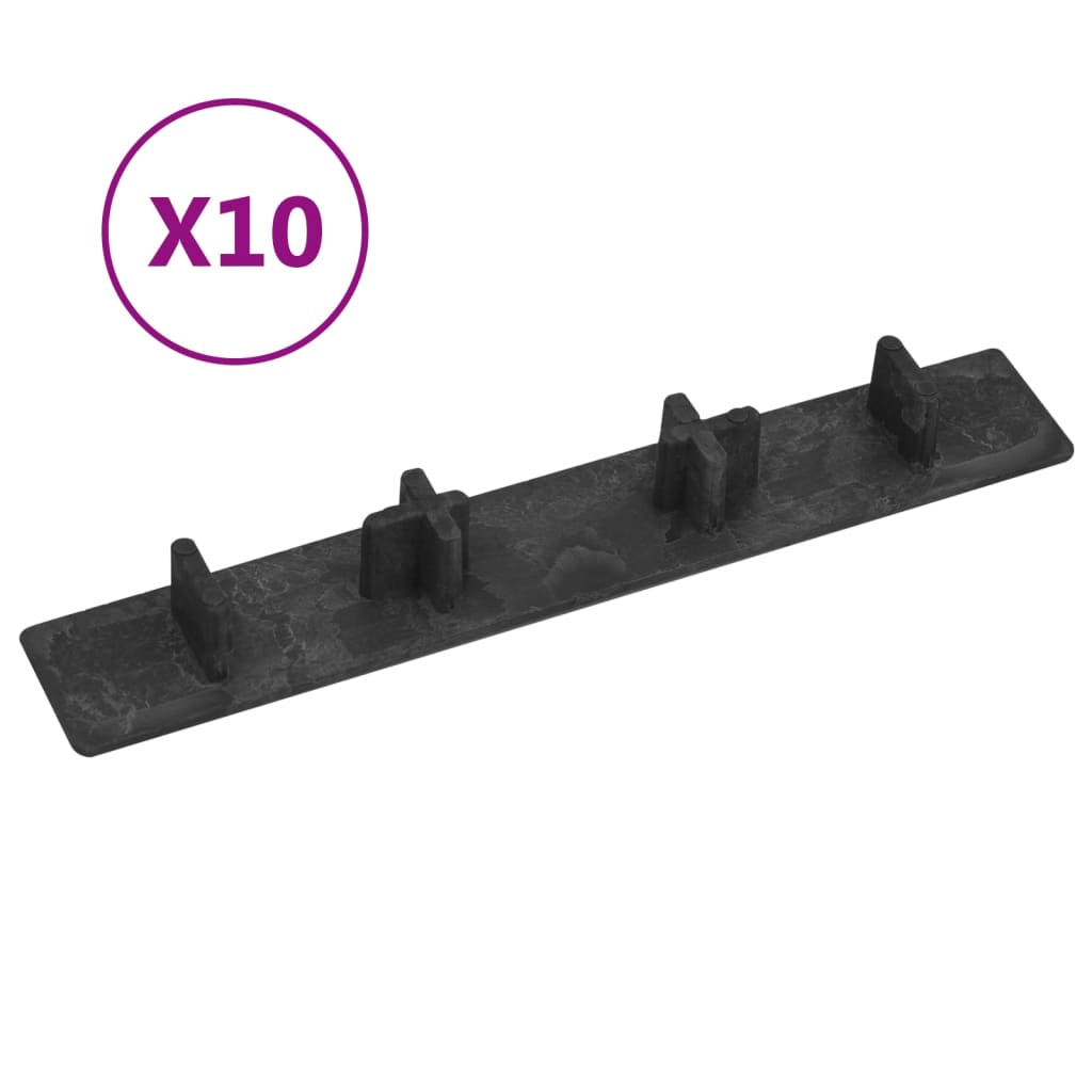 vidaXL Tampas para extremidades de pavimento 10 pcs plástico preto