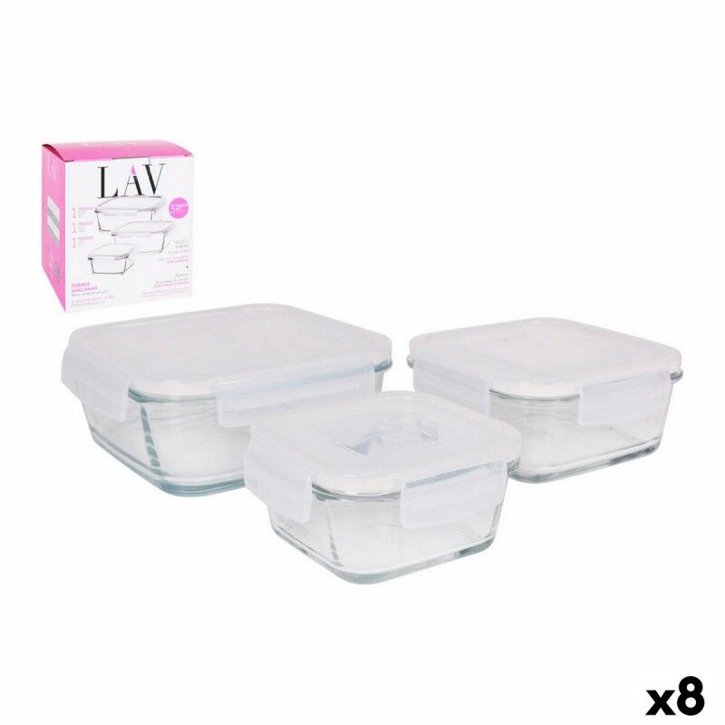 LAV|Conjunto de 3 Lancheiras LAV Cristal (8 Unidades) (3 pcs) LAV|Conjunto de 3 Lancheiras LAV Cristal (8 Unidades) (3 pcs)