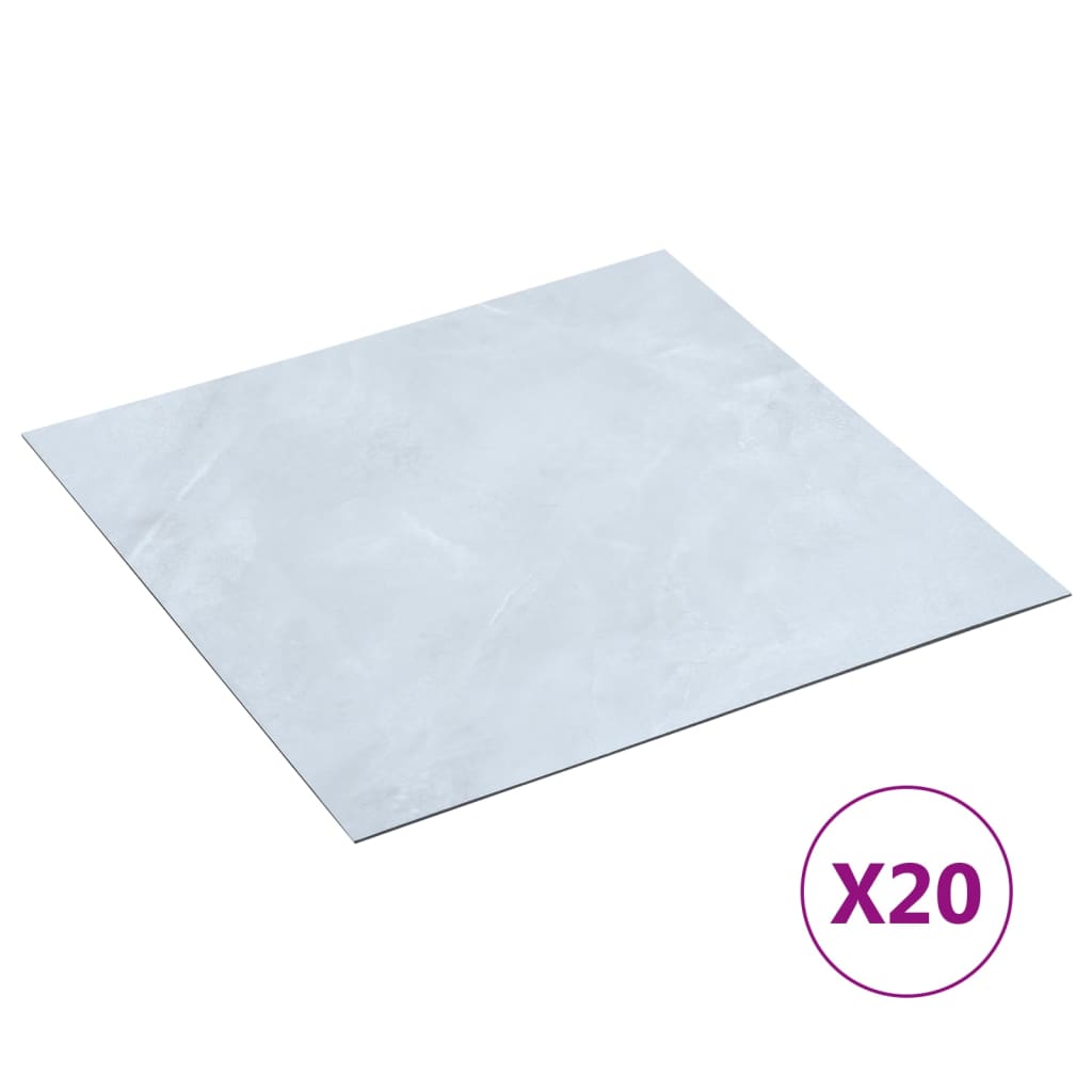 vidaXL Tábuas de soalho autoadesivas 20 pcs 1,86 m² PVC mármore branco