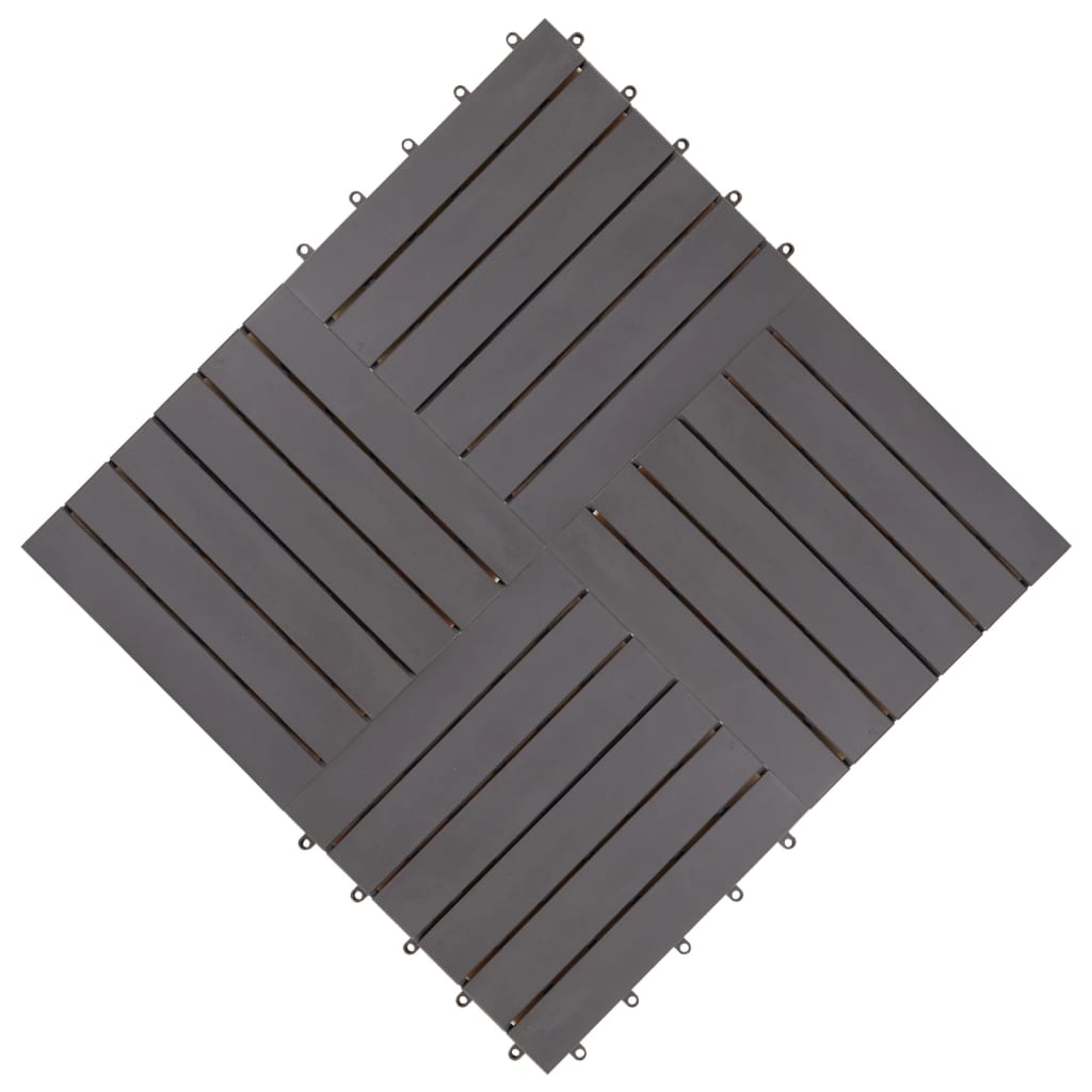 vidaXL Ladrilhos de terraço 30 pcs 30x30 cm acácia maciça cinzento