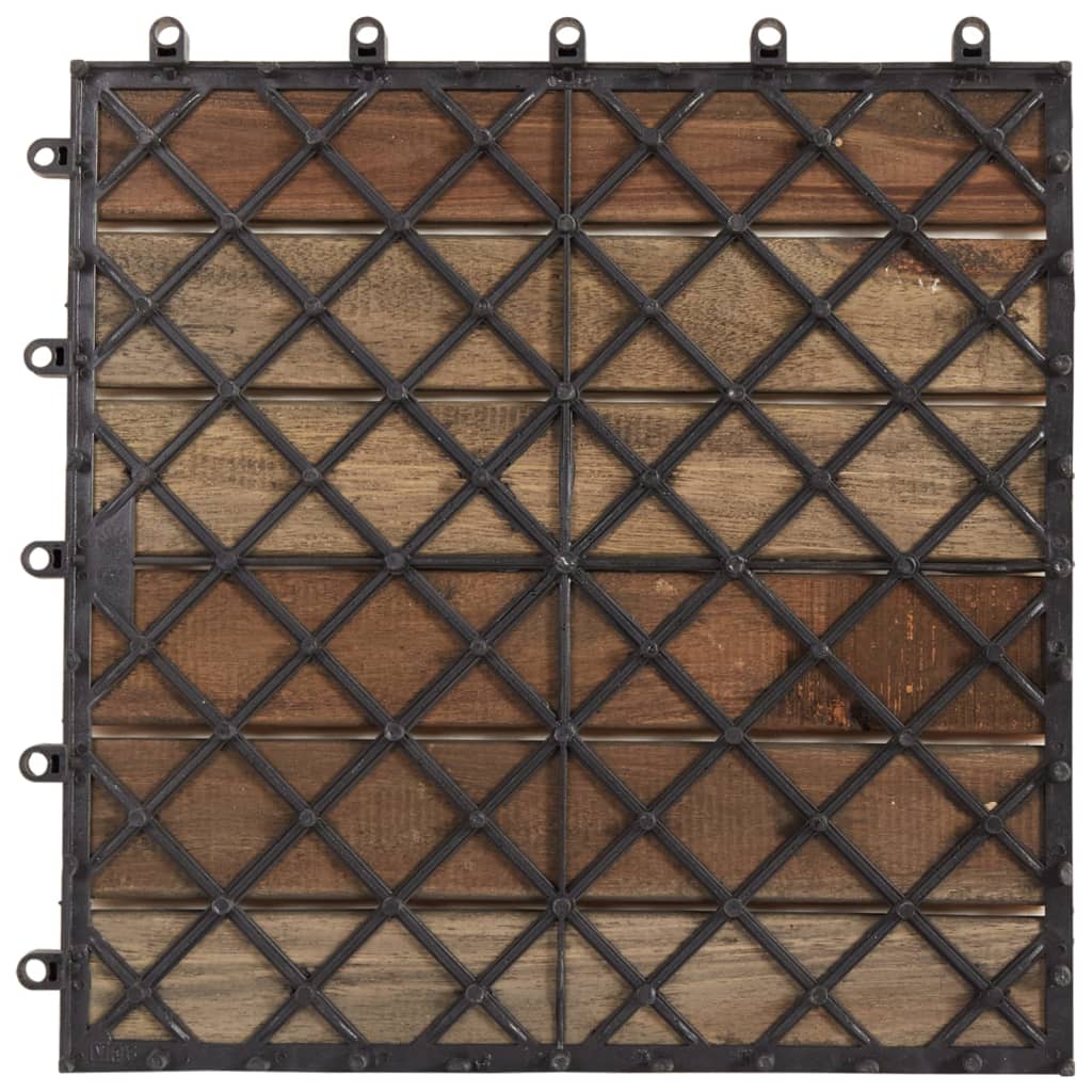 vidaXL Ladrilhos de terraço 30 pcs 30x30 cm acácia maciça cinzento