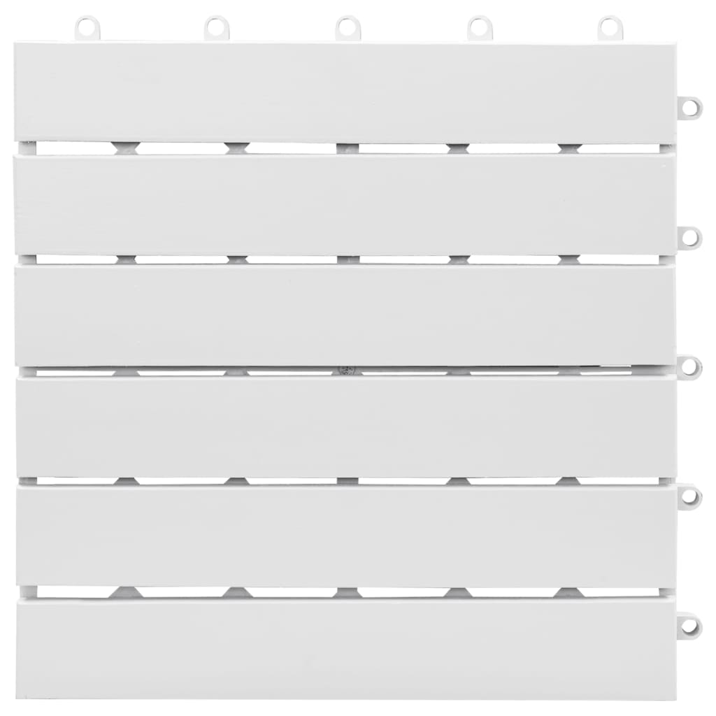 vidaXL Ladrilhos de terraço 20 pcs 30x30 cm acácia maciça branco