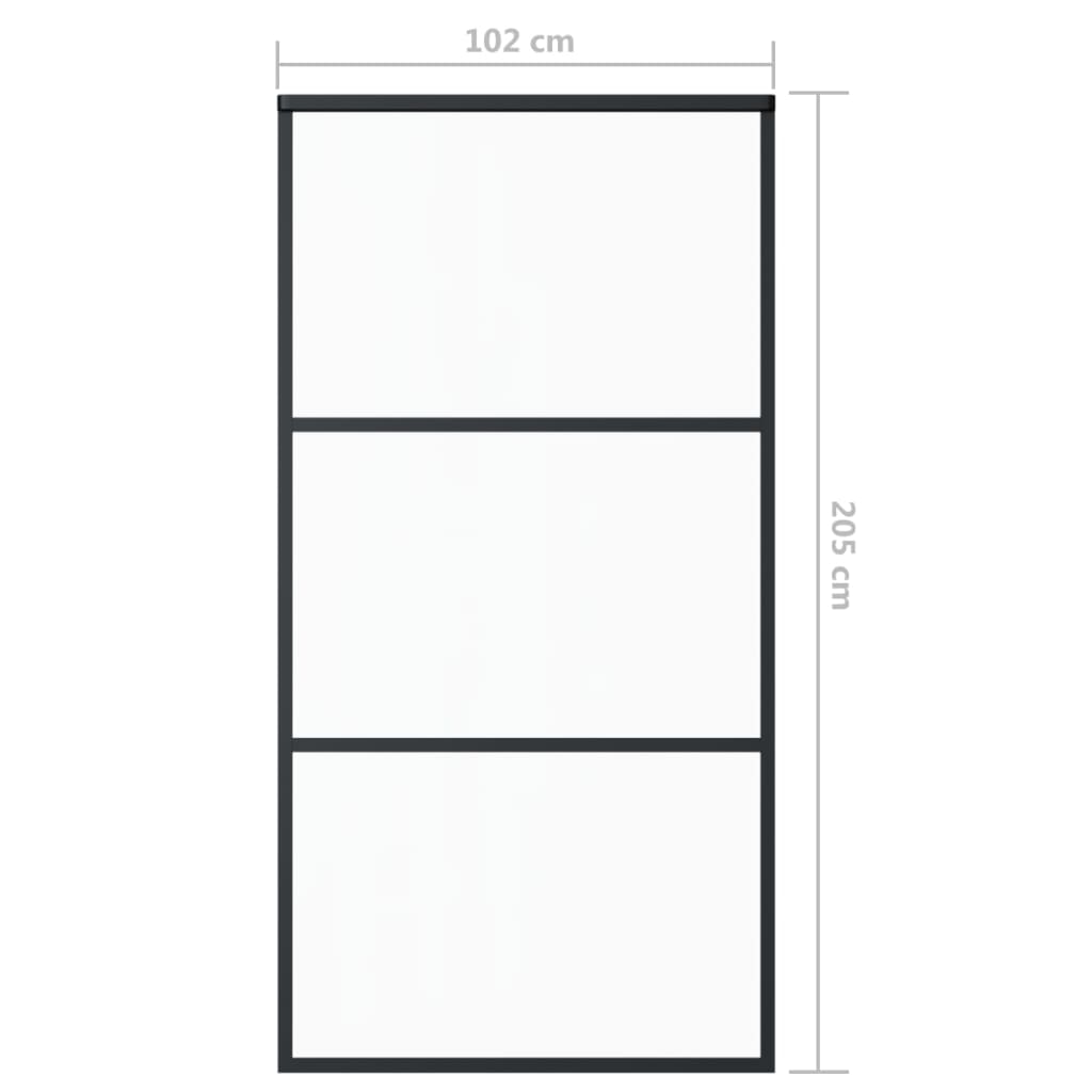 vidaXL Porta deslizante c/ conj ferragens 102x205cm vidro ESG/alumínio