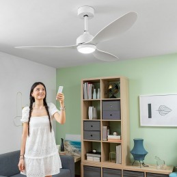 Ventoinha de Teto com Luz LED e 3 Pás ABS Flaled InnovaGoods Branco 36 W 52" Ø132 cm