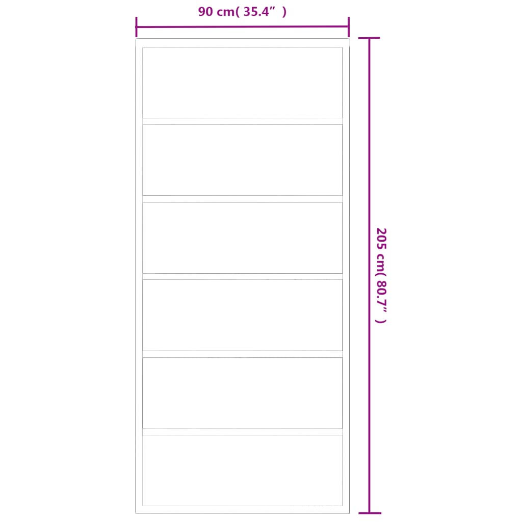 vidaXL Porta deslizante c/ conj. ferragens 90x205cm vidro ESG/alumínio