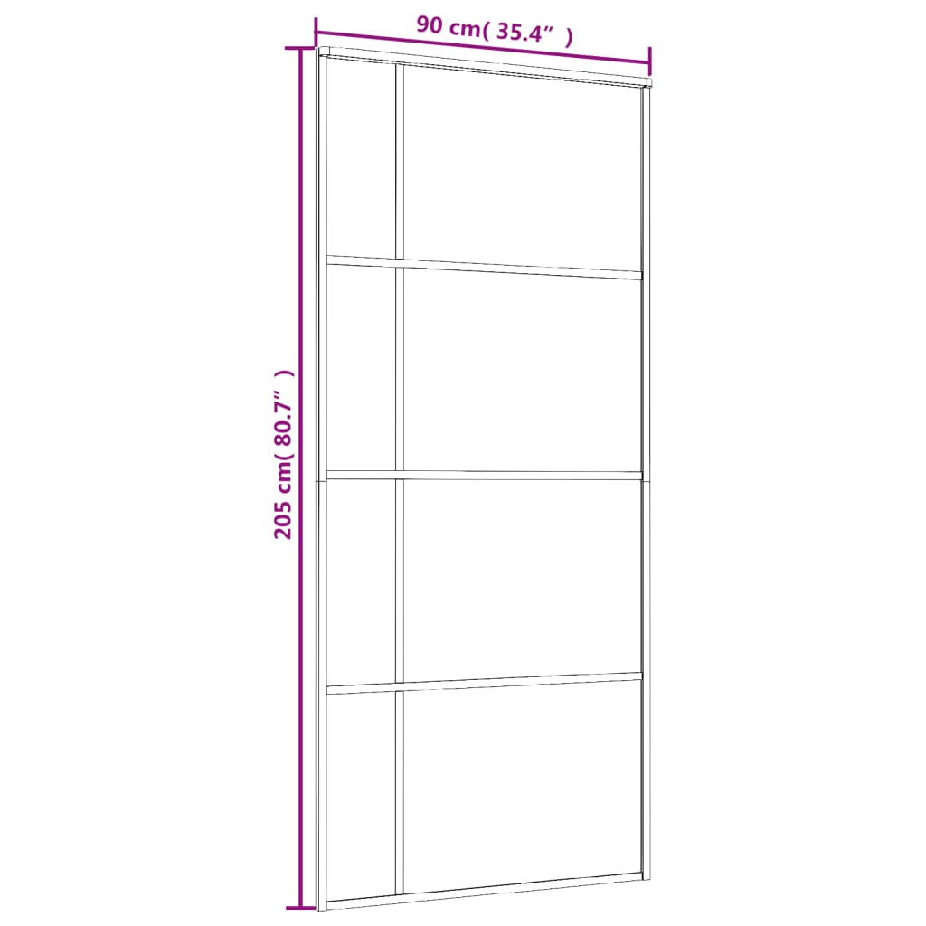 vidaXL Porta deslizante em vidro ESG e alumínio 90x205 cm branco