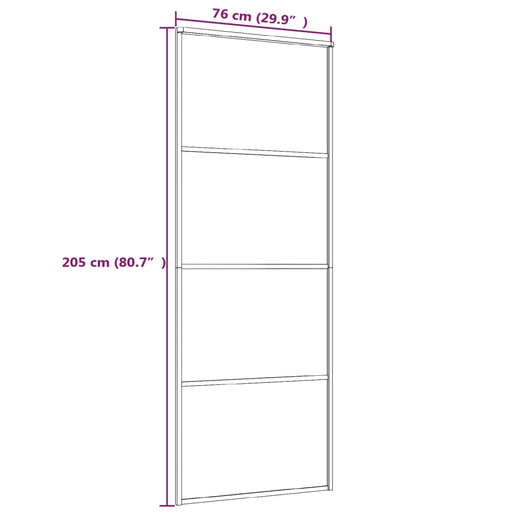 vidaXL Porta deslizante em vidro ESG e alumínio 76x205 cm branco