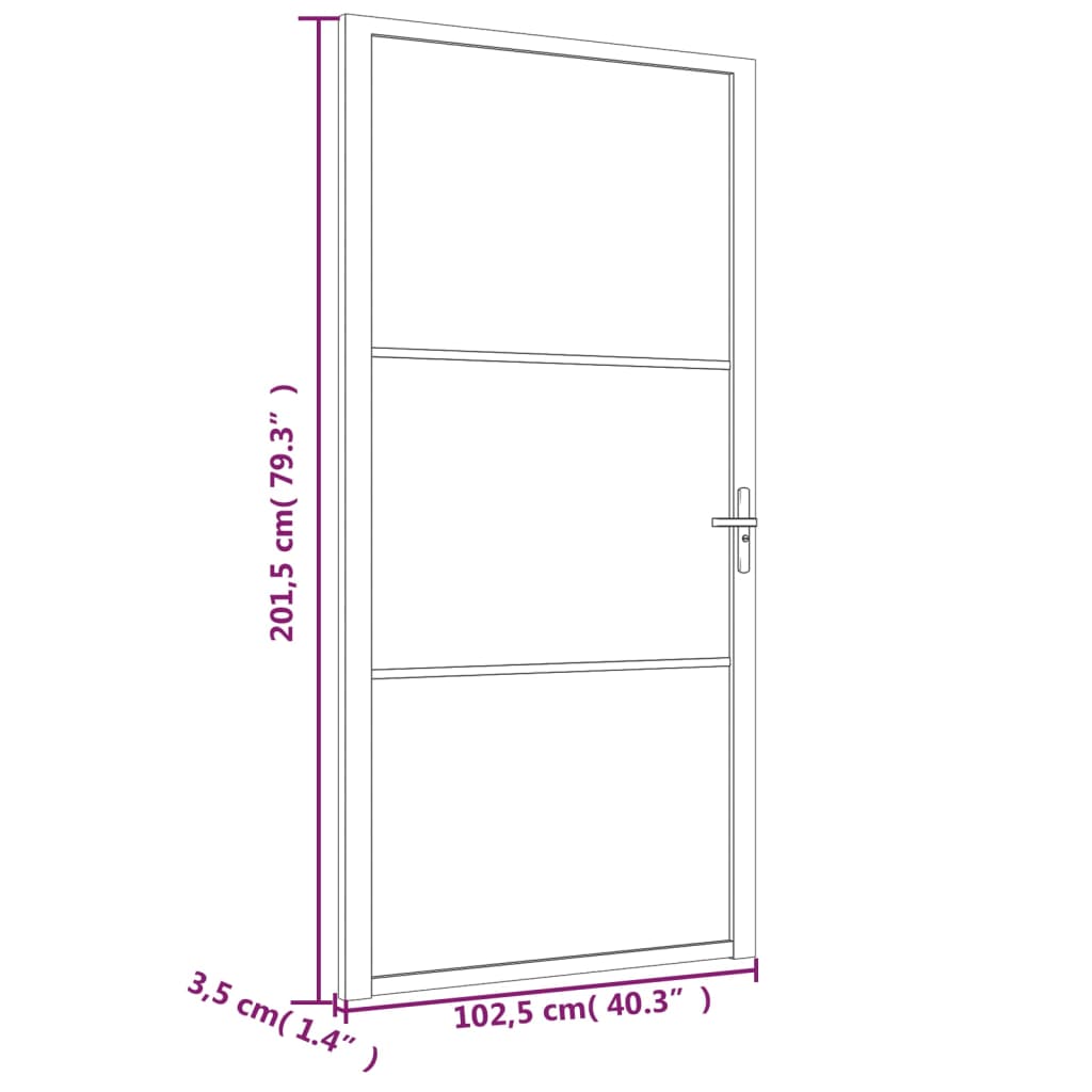 vidaXL Porta de interior 102,5x201,5 cm vidro fosco e alumínio branco