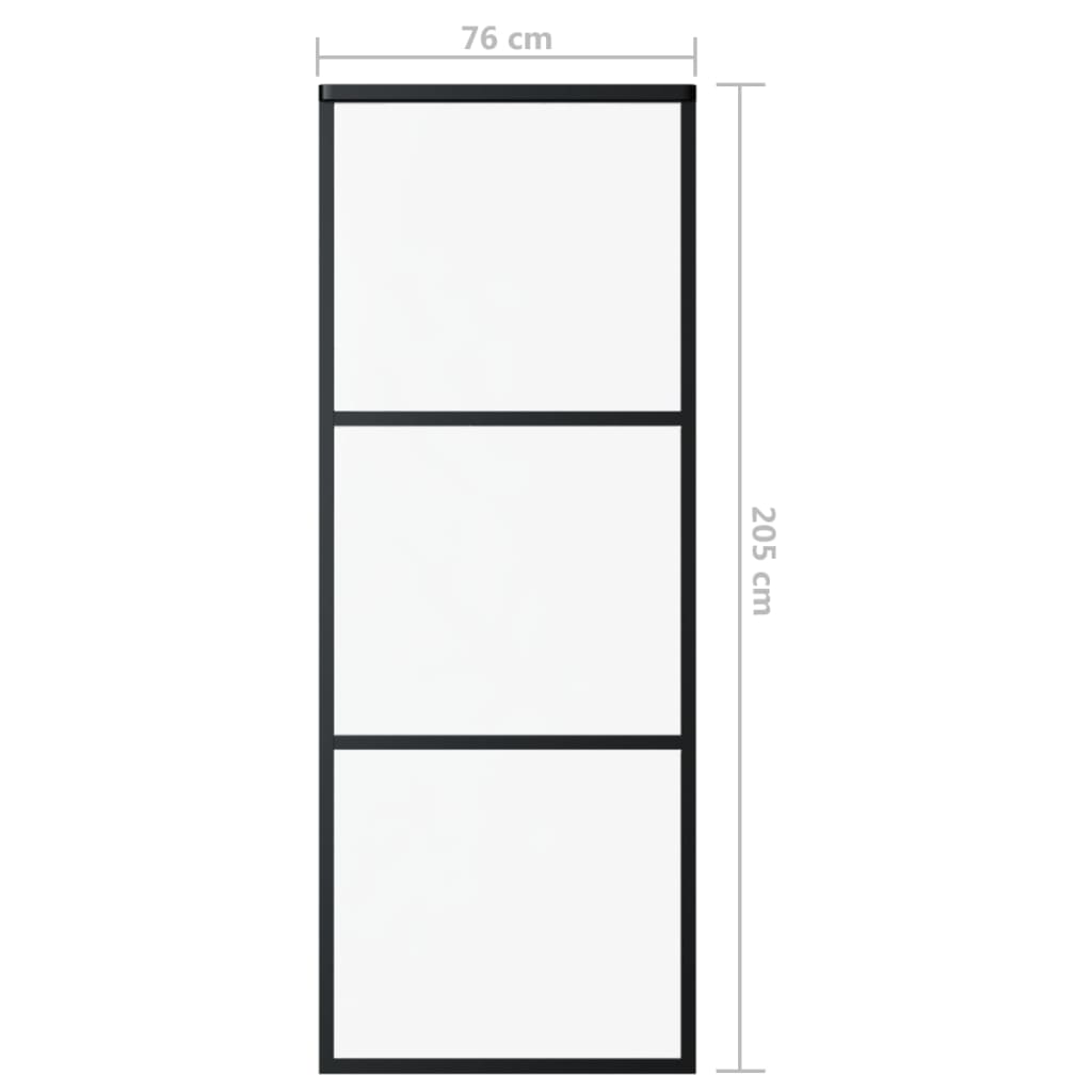 vidaXL Porta deslizante c/ conj. ferragens 76x205cm vidro ESG/alumínio