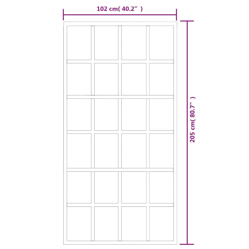 vidaXL Porta deslizante c/ conj ferragens 102x205cm vidro ESG/alumínio