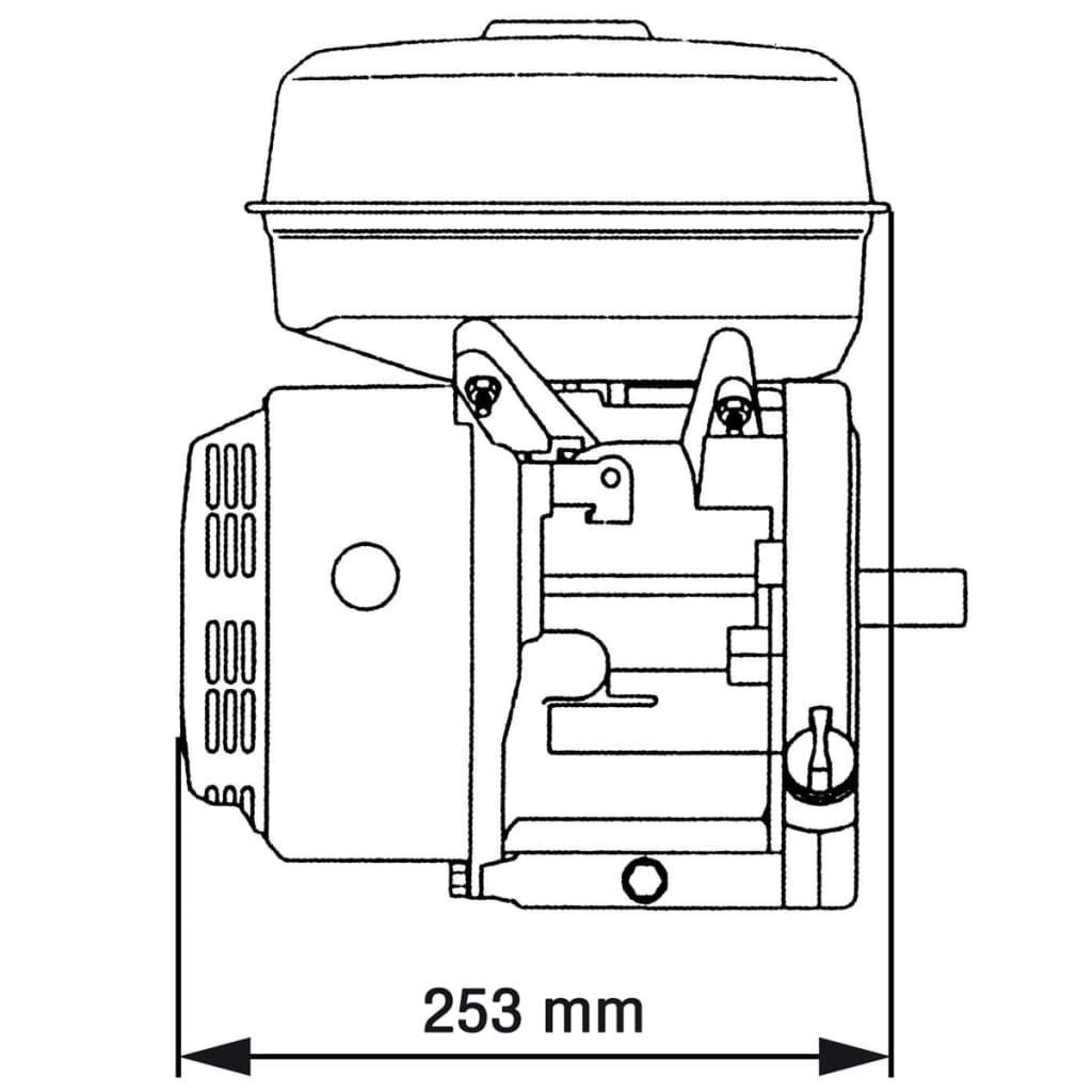 vidaXL Motor a gasolina 6,5 CV 4,8 kW preto