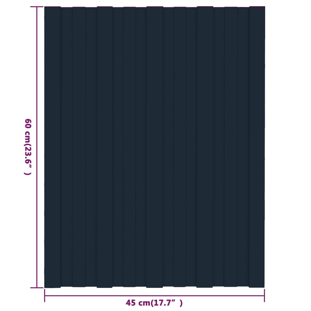 vidaXL Painel de telhado 12 pcs 60x45 cm aço galvanizado antracite