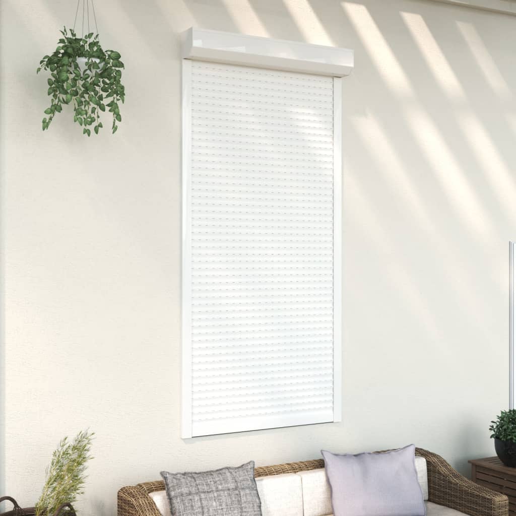 vidaXL Persiana de enrolar em alumínio 100x210 cm branco