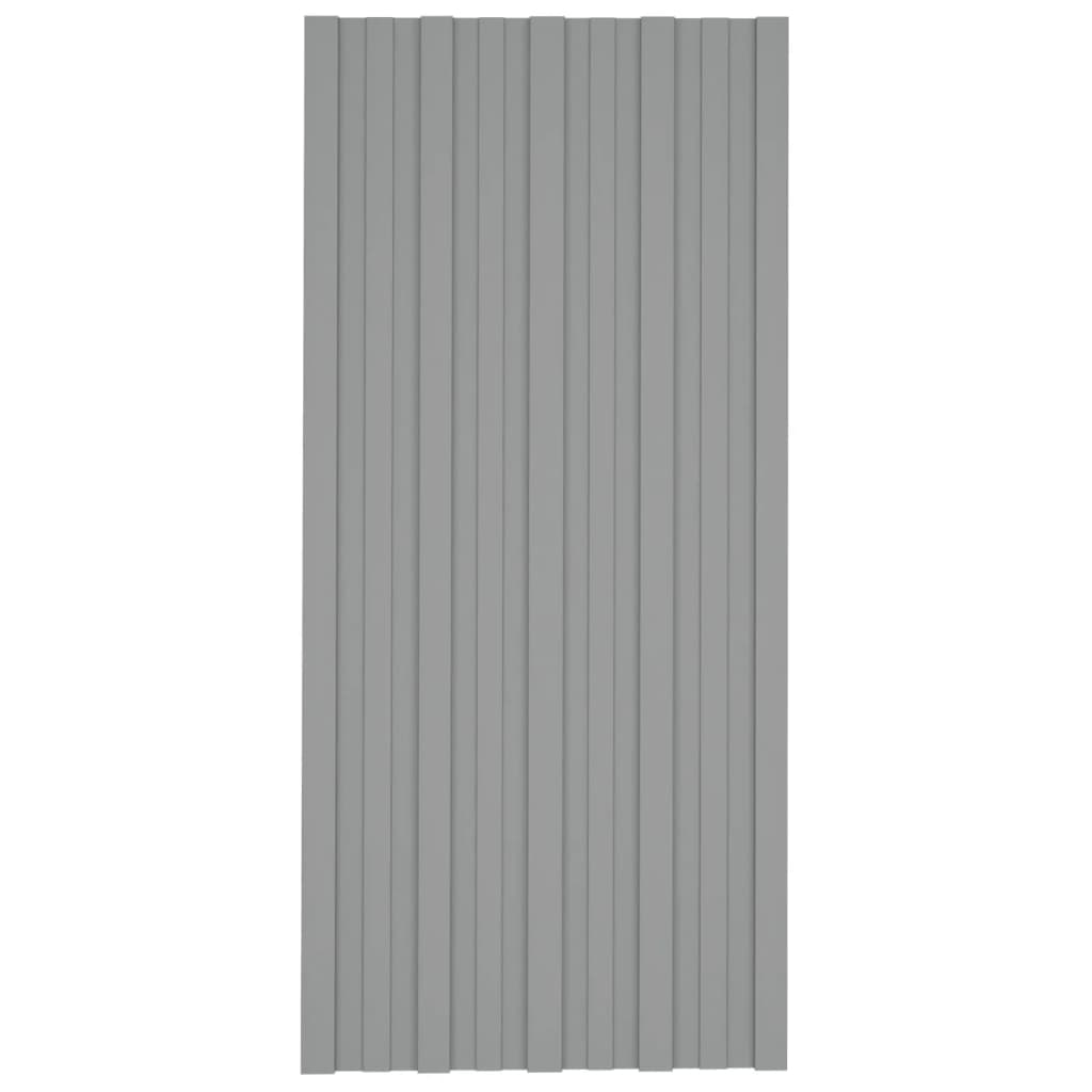 vidaXL Painéis de telhado 12 pcs 100x45 cm aço galvanizado cinzento