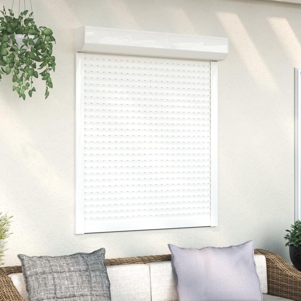 vidaXL Persiana de enrolar em alumínio 100x130 cm branco