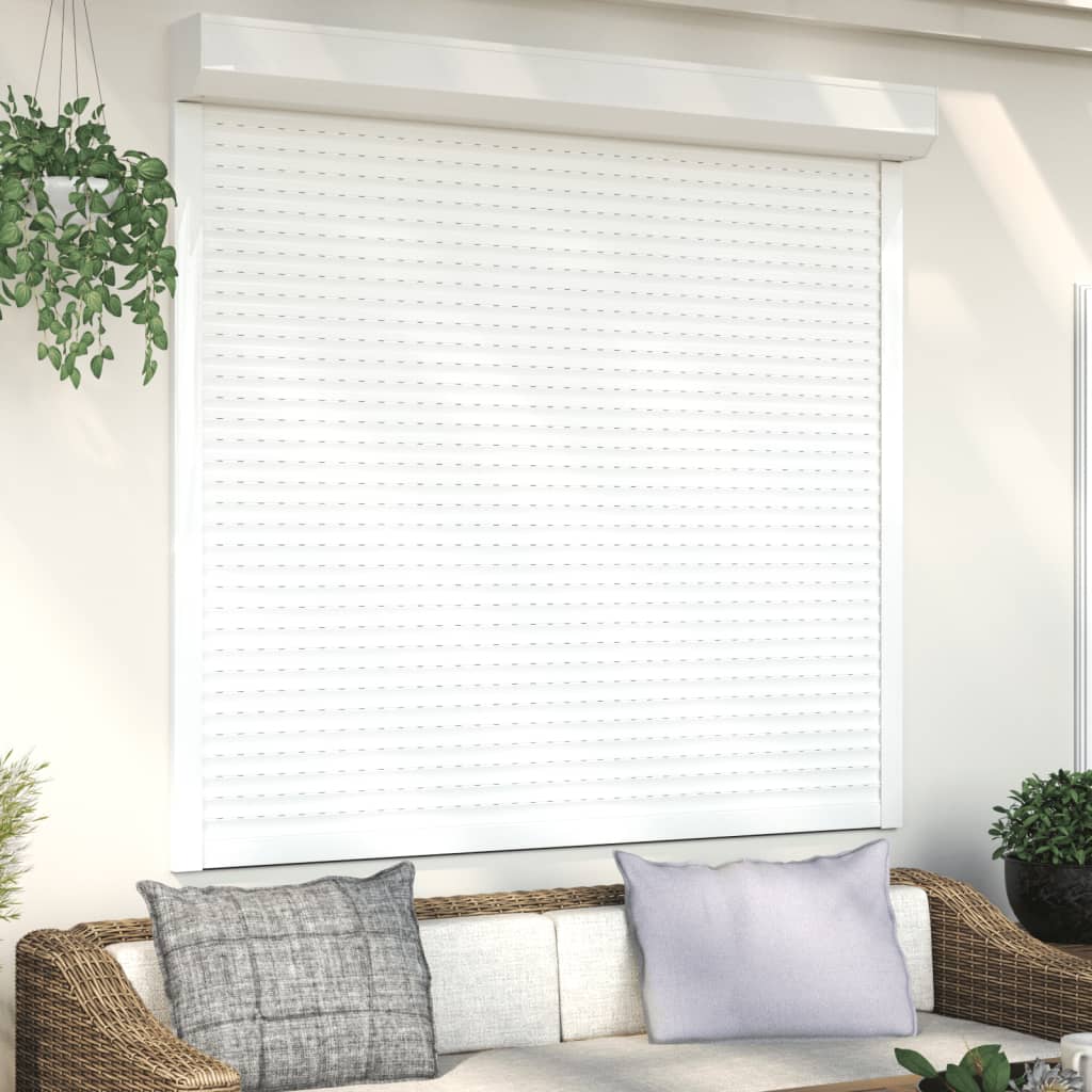 vidaXL Persiana de enrolar em alumínio 160x150 cm branco