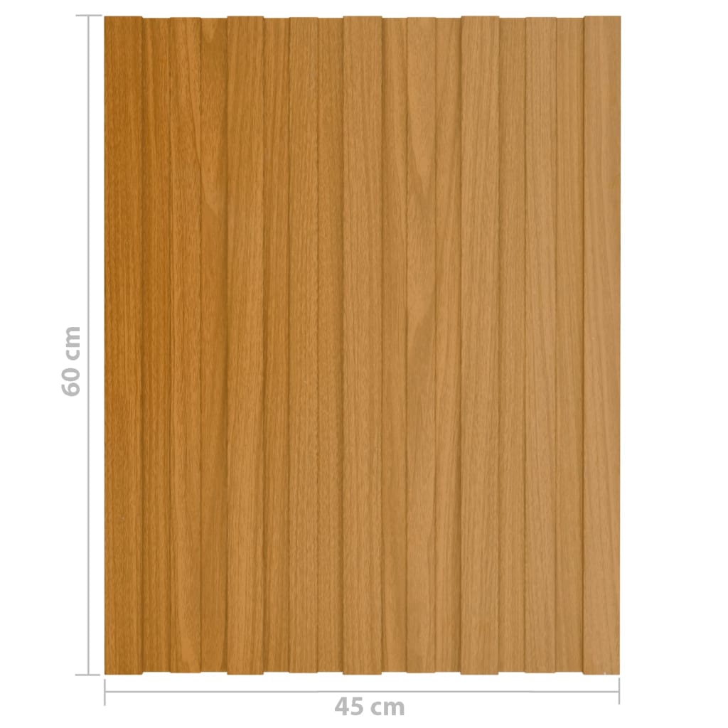 vidaXL Painel de telhado 36 pcs 60x45 cm aço galvanizado natural