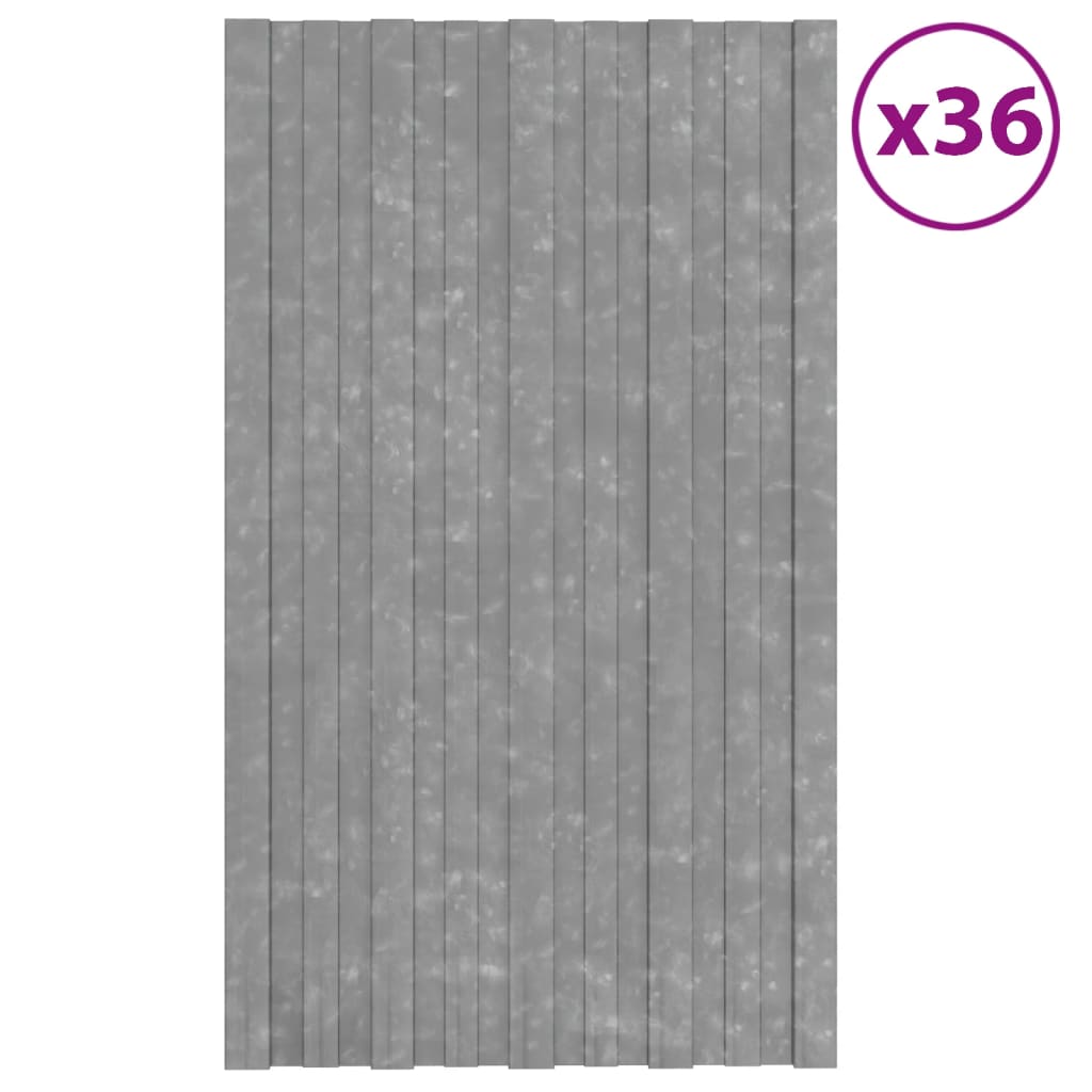 vidaXL Painéis de telhado 36 pcs 80x45 cm aço galvanizado prateado