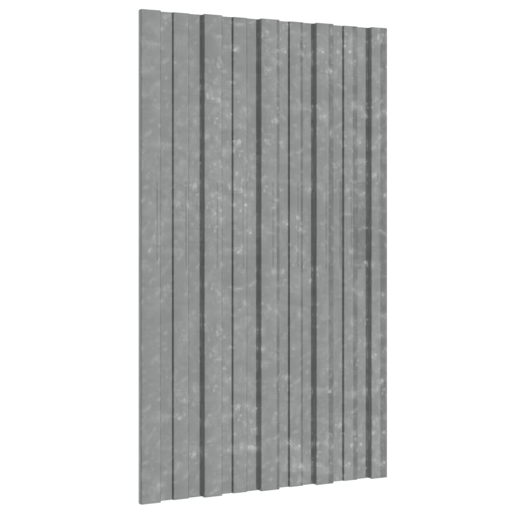 vidaXL Painéis de telhado 36 pcs 80x45 cm aço galvanizado prateado