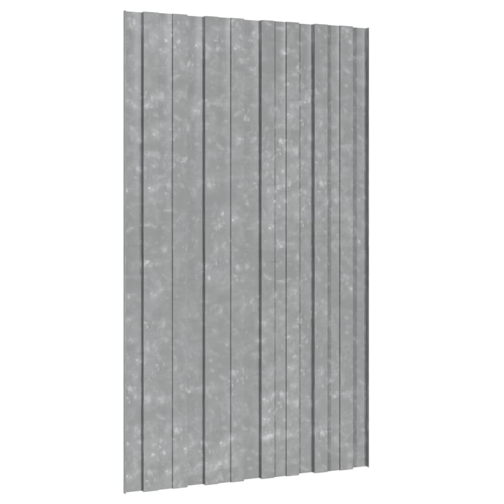 vidaXL Painéis de telhado 36 pcs 80x45 cm aço galvanizado prateado