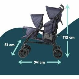 Bambisol|Carrinho de passeio para bebê Bambisol Double Cane Azul Marinho
