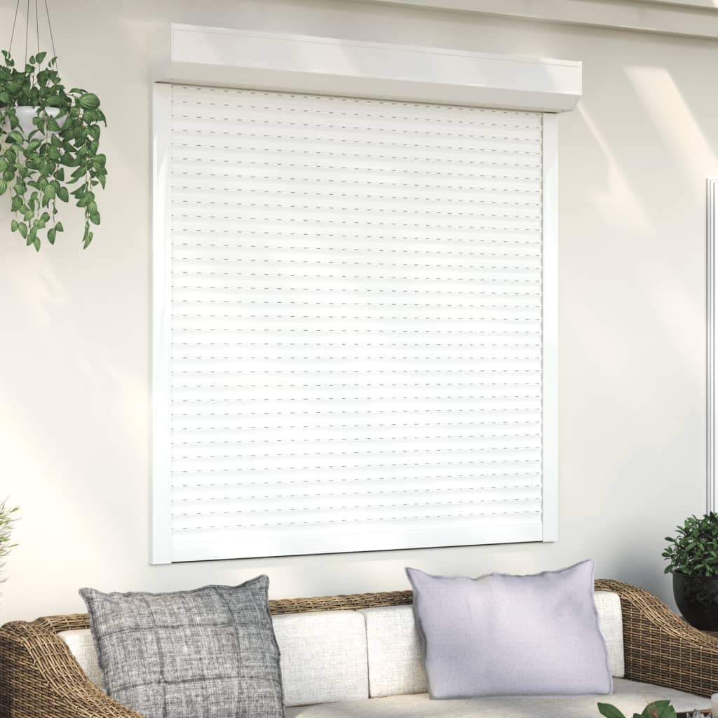 vidaXL Persiana de enrolar em alumínio 130x140 cm branco