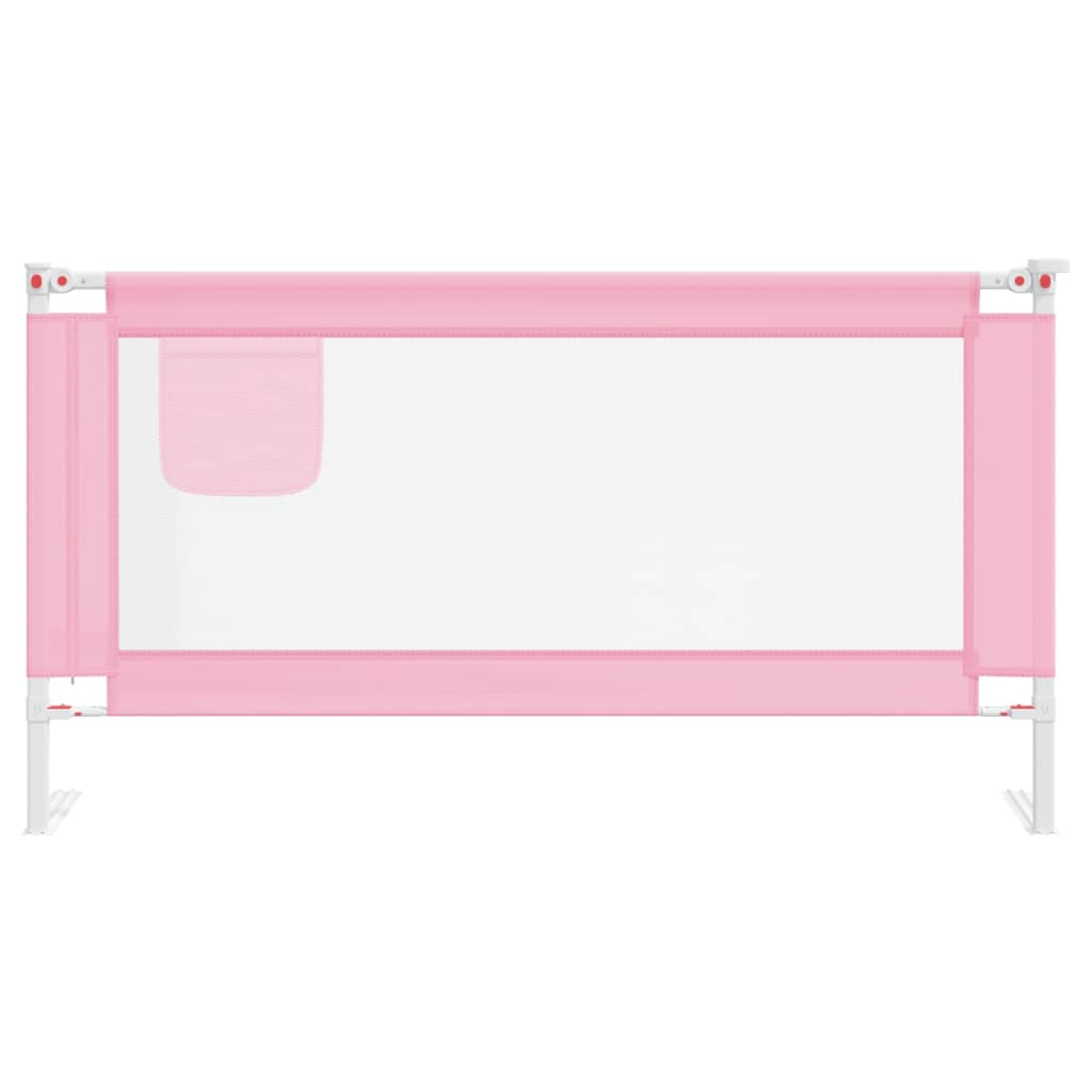 vidaXL Barra de segurança p/ cama infantil tecido 160x25 cm rosa