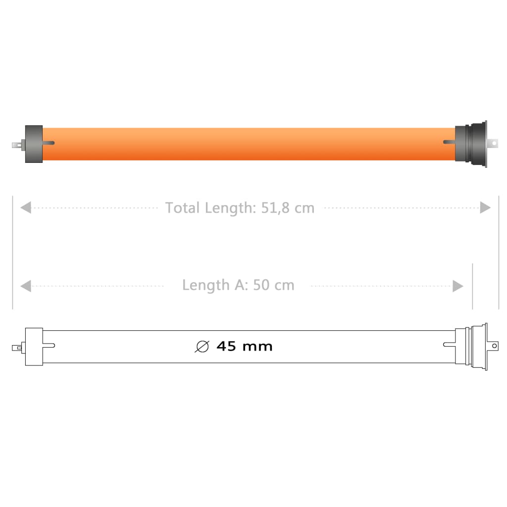 vidaXL Motores tubulares 2 pcs 30 Nm